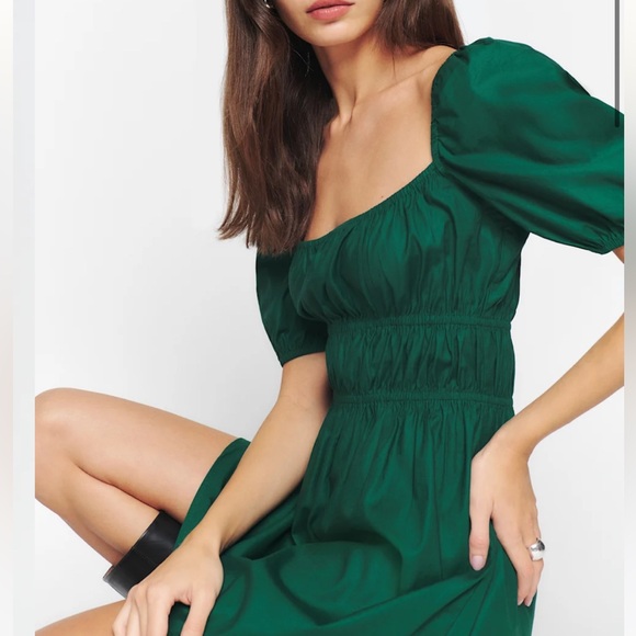 Reformation Woods Dress Emerald - Size M - Picture 4 of 7